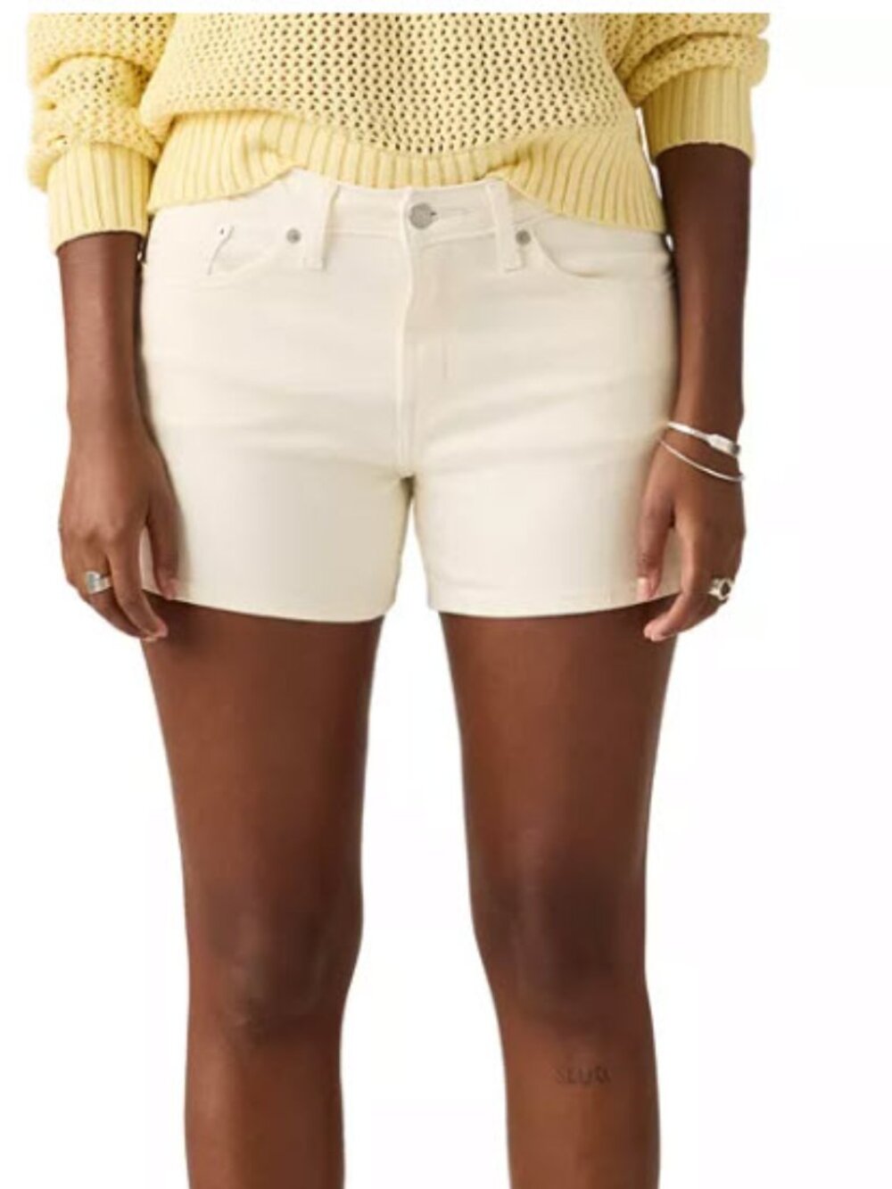 NWT Levi's Ecru Mid-Rise A-Line Denim Shorts | Size 29